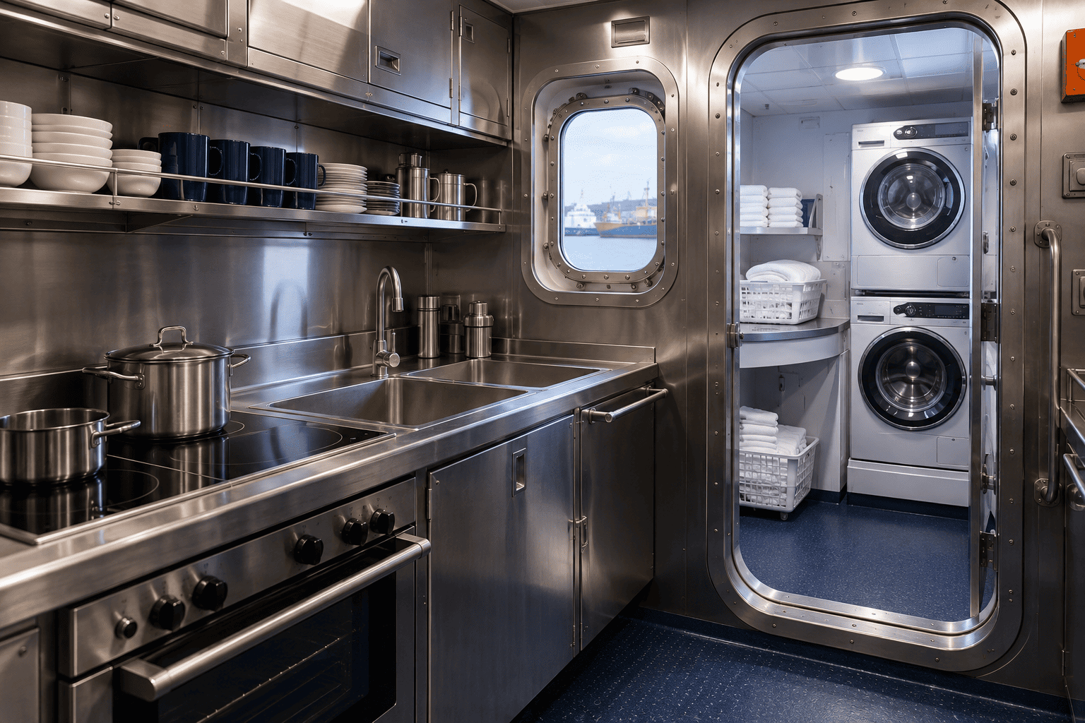 Equipamiento de cocina y lavandería para barcos y tripulaciones